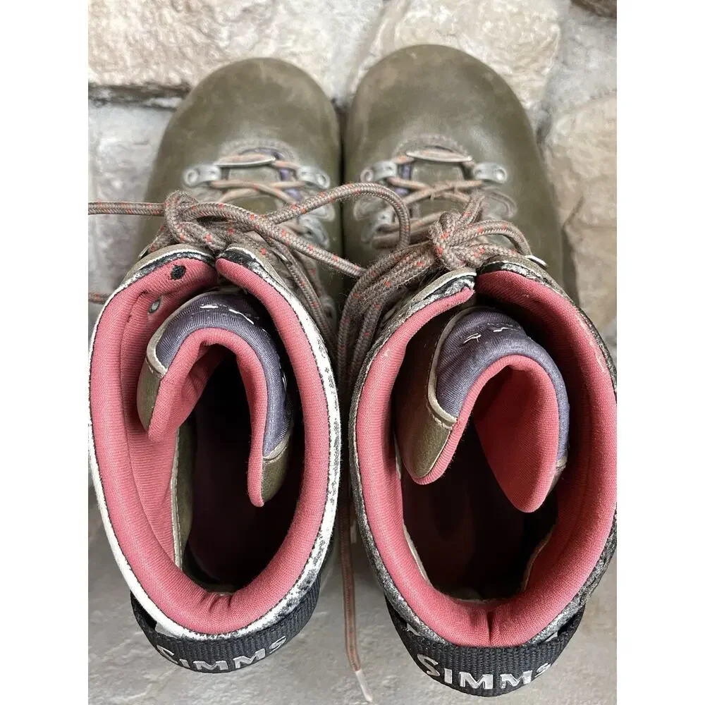 Simms Freestone Fly Fishing Boots Wading Felt Sole Men's Sz 9 Olive Leather